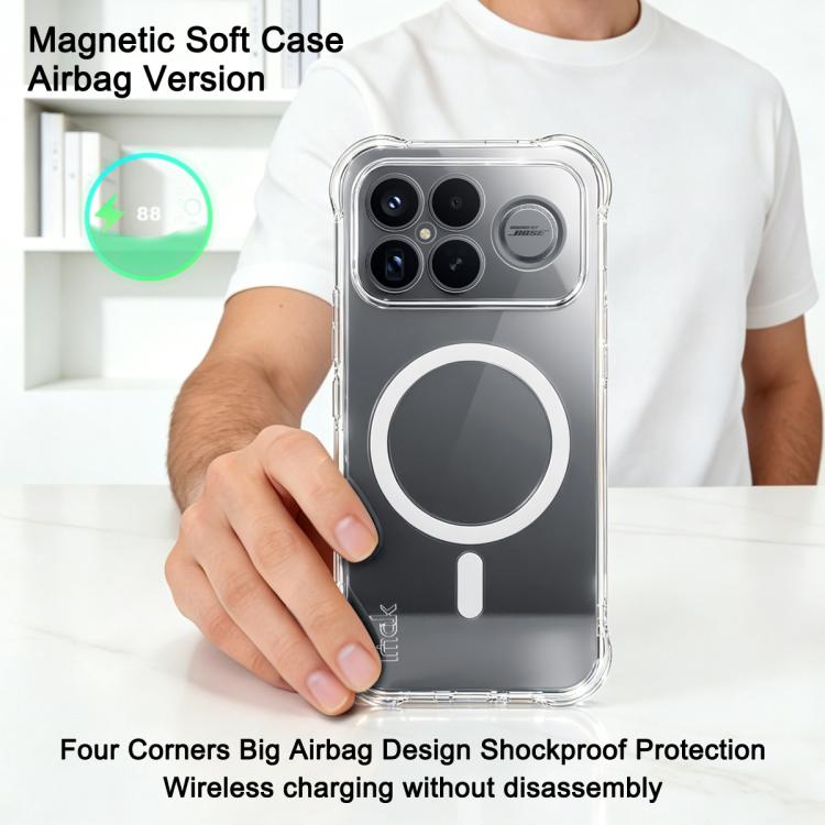 For Redmi K90 Pro Max/Poco F8 Ultra 5G imak Magnetic Shockproof Airbag TPU Phone Case - Transparent
