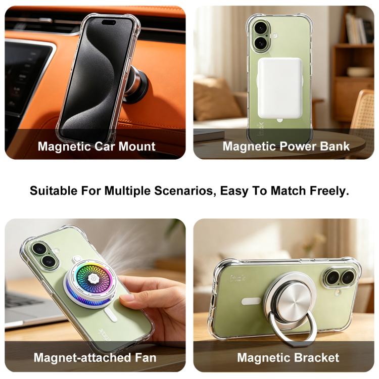 For Redmi K90 Pro Max/Poco F8 Ultra 5G imak Magnetic Shockproof Airbag TPU Phone Case - Transparent