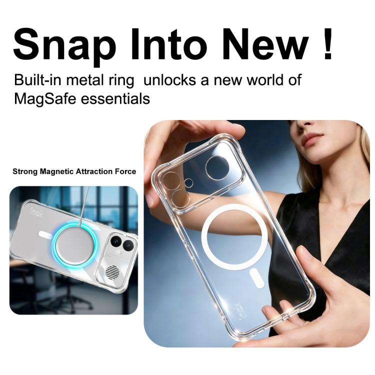For Redmi K90 Max imak Magnetic Shockproof Airbag TPU Phone Case - Transparent