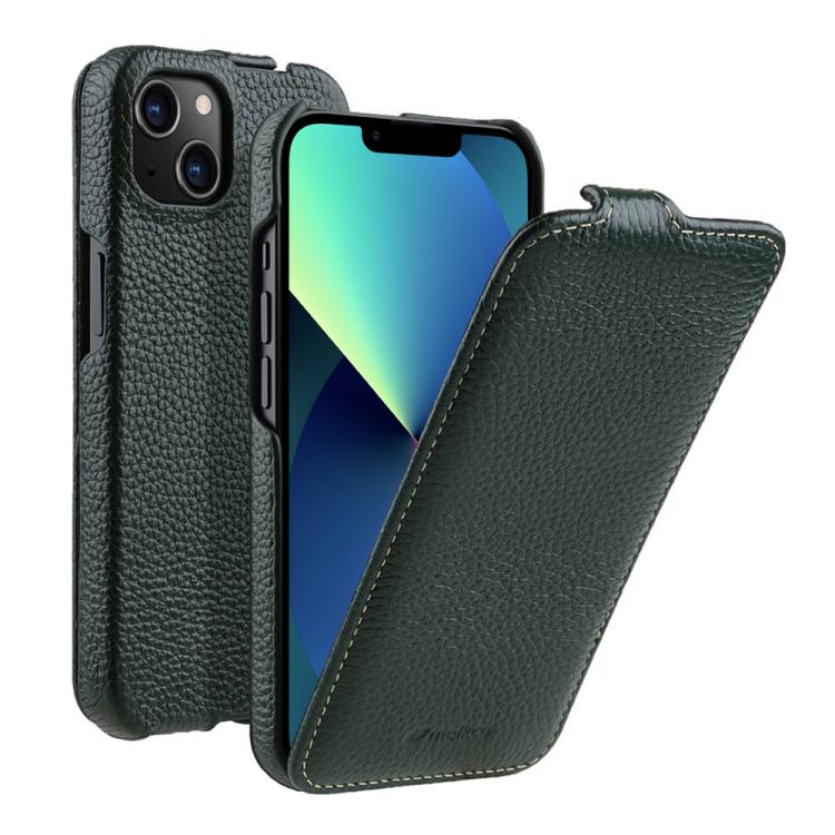 For iPhone 13 melkco Litchi Texture Vertical Flip Magnetic Genuine Leather Phone Case