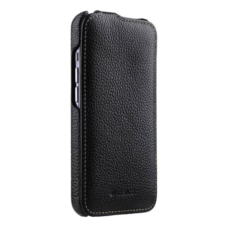 For iPhone 14 melkco Litchi Texture Vertical Flip Magnetic Genuine Leather Phone Case