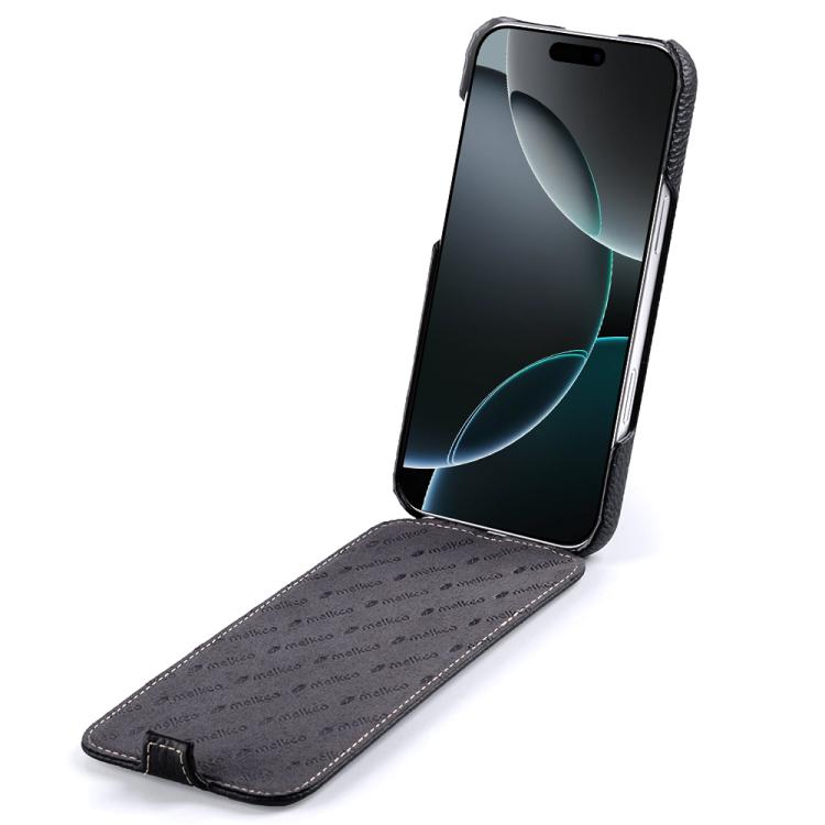 For iPhone 14 melkco Litchi Texture Vertical Flip Magnetic Genuine Leather Phone Case