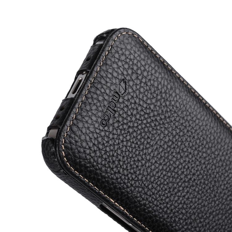 For iPhone 14 melkco Litchi Texture Vertical Flip Magnetic Genuine Leather Phone Case