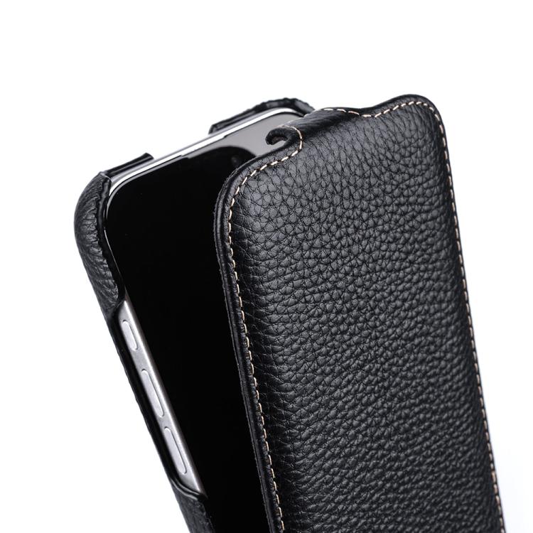 For iPhone 14 Pro melkco Litchi Texture Vertical Flip Magnetic Genuine Leather Phone Case