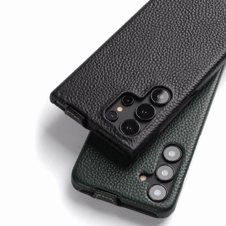 For Samsung Galaxy S25+ 5G melkco Litchi Texture Vertical Flip Magnetic Genuine Leather Phone Case