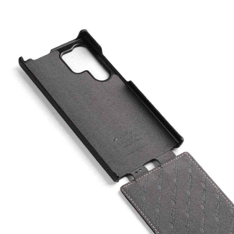 For Samsung Galaxy S25+ 5G melkco Litchi Texture Vertical Flip Magnetic Genuine Leather Phone Case