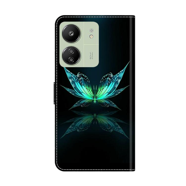 For Redmi 13C 5G / 4G Crystal-Like Painted Vegan Leather Phone Case
