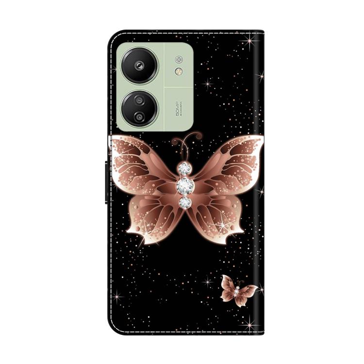 For Redmi 13C 5G / 4G Crystal-Like Painted Vegan Leather Phone Case