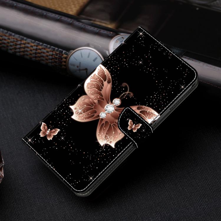 For Redmi 13C 5G / 4G Crystal-Like Painted Vegan Leather Phone Case
