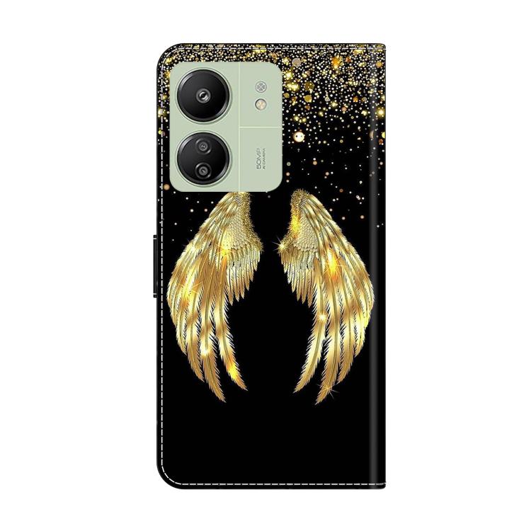 For Redmi 13C 5G / 4G Crystal-Like Painted Vegan Leather Phone Case