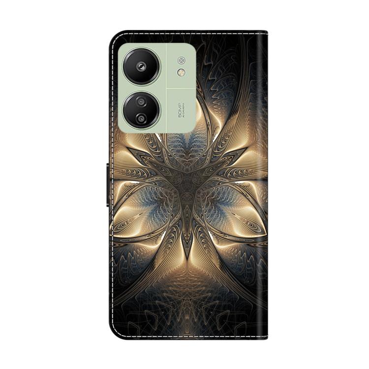 For Redmi 13C 5G / 4G Crystal-Like Painted Vegan Leather Phone Case