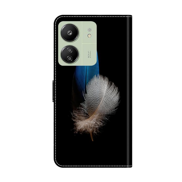 For Redmi 13C 5G / 4G Crystal-Like Painted Vegan Leather Phone Case