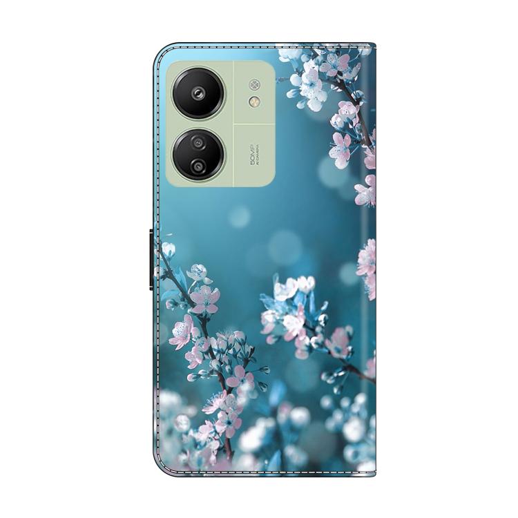 For Redmi 13C 5G / 4G Crystal-Like Painted Vegan Leather Phone Case