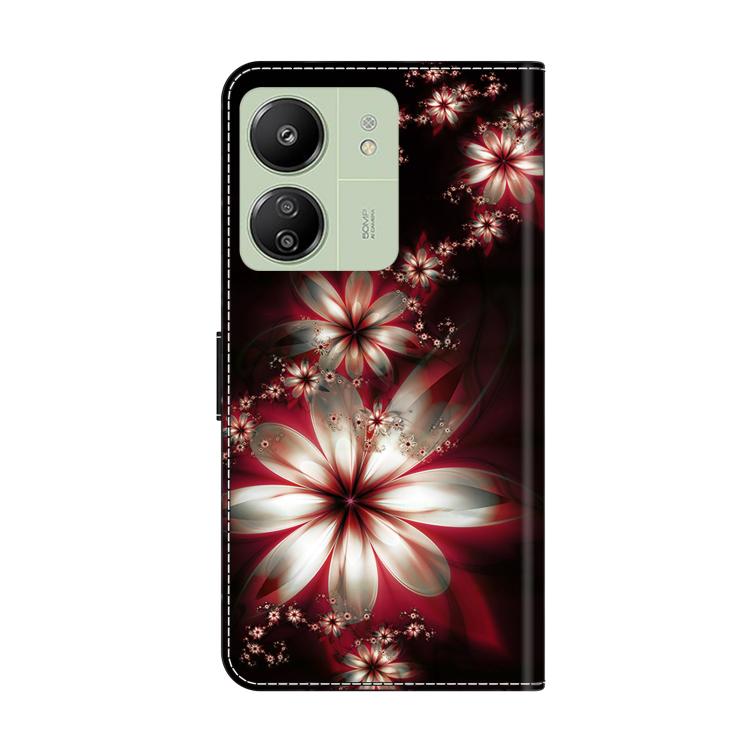 For Redmi 13C 5G / 4G Crystal-Like Painted Vegan Leather Phone Case