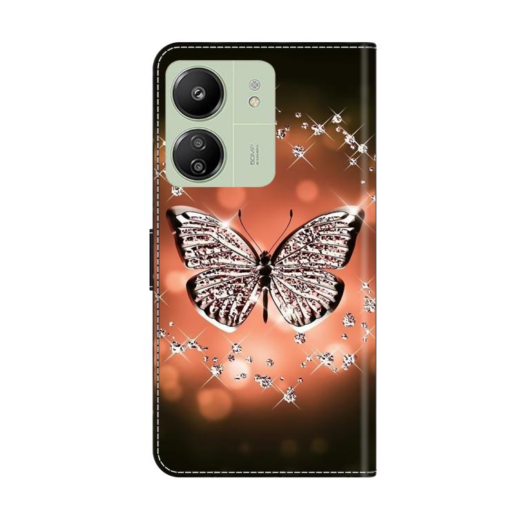 For Redmi 13C 5G / 4G Crystal-Like Painted Vegan Leather Phone Case