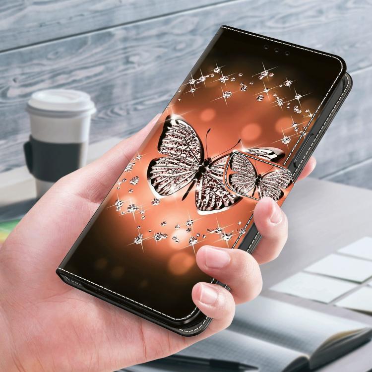For Redmi 13C 5G / 4G Crystal-Like Painted Vegan Leather Phone Case
