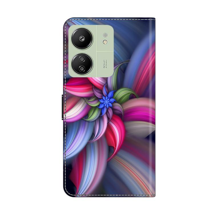For Redmi 13C 5G / 4G Crystal-Like Painted Vegan Leather Phone Case
