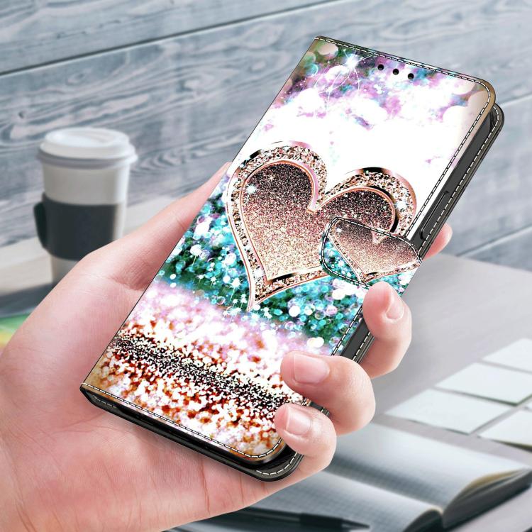 For Redmi Note 14 Pro 4G / 5G Crystal-Like Painted Vegan Leather Phone Case