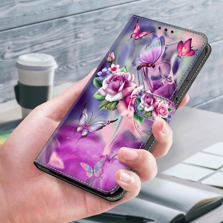 For Redmi Note 14 Pro 4G / 5G Crystal-Like Painted Vegan Leather Phone Case