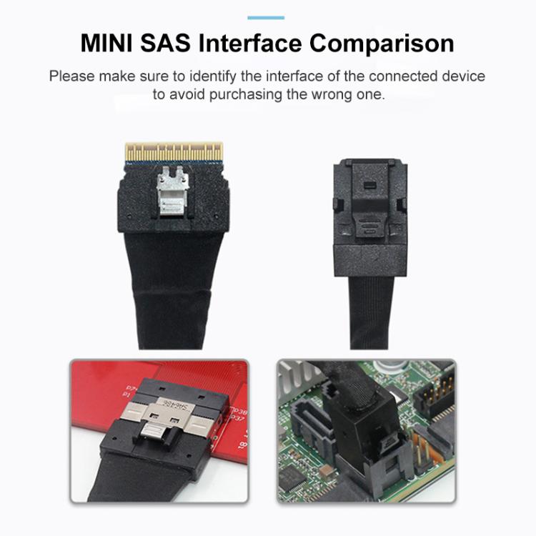 WG173 SFF-86548X to 2 x SFF-86434X High-speed SlimSAS Connection Cable, Length:0.8m