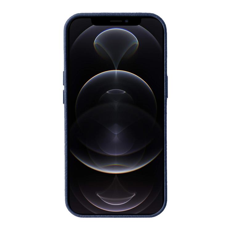 For iPhone 12 Pro melkco Litchi Texture Genuine Leather Phone Case with Metal Lens Frame