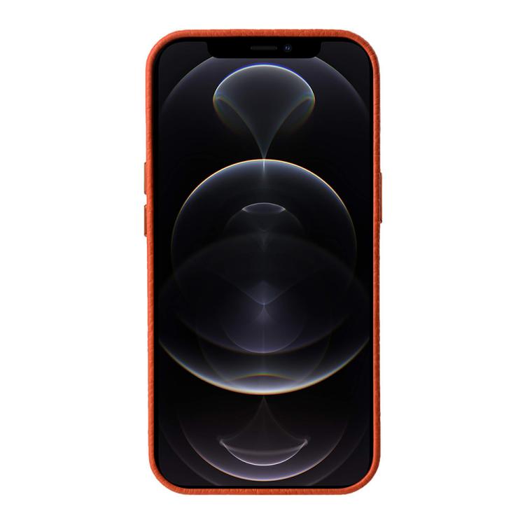 For iPhone 12 Pro melkco Litchi Texture Genuine Leather Phone Case with Metal Lens Frame