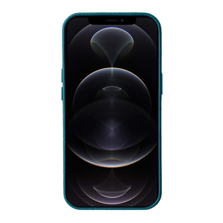 For iPhone 12 Pro melkco Litchi Texture Genuine Leather Phone Case with Metal Lens Frame