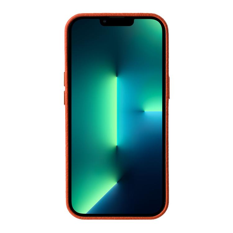 For iPhone 13 Pro Max melkco Litchi Texture Genuine Leather Phone Case with Metal Lens Frame