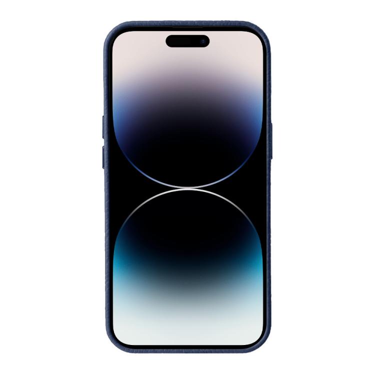 For iPhone 14 Pro Max melkco Litchi Texture Genuine Leather Phone Case with Metal Lens Frame