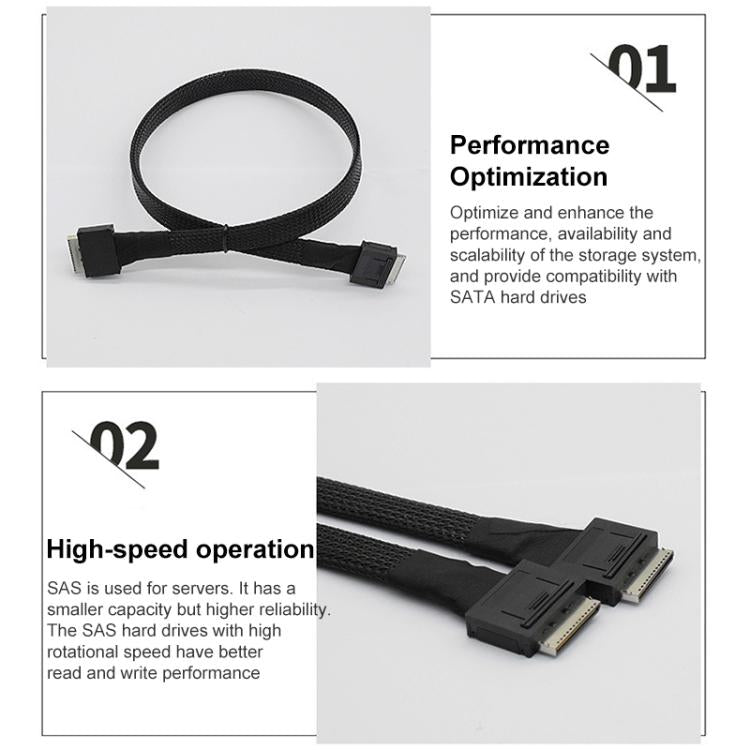 WG181 OculinkSFF-8611 8I to SFF-8611 8I High-speed Data Transmission Connection Cable, Length:0.5m