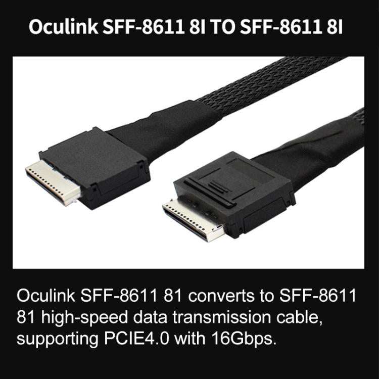 WG181 OculinkSFF-8611 8I to SFF-8611 8I High-speed Data Transmission Connection Cable, Length:0.5m