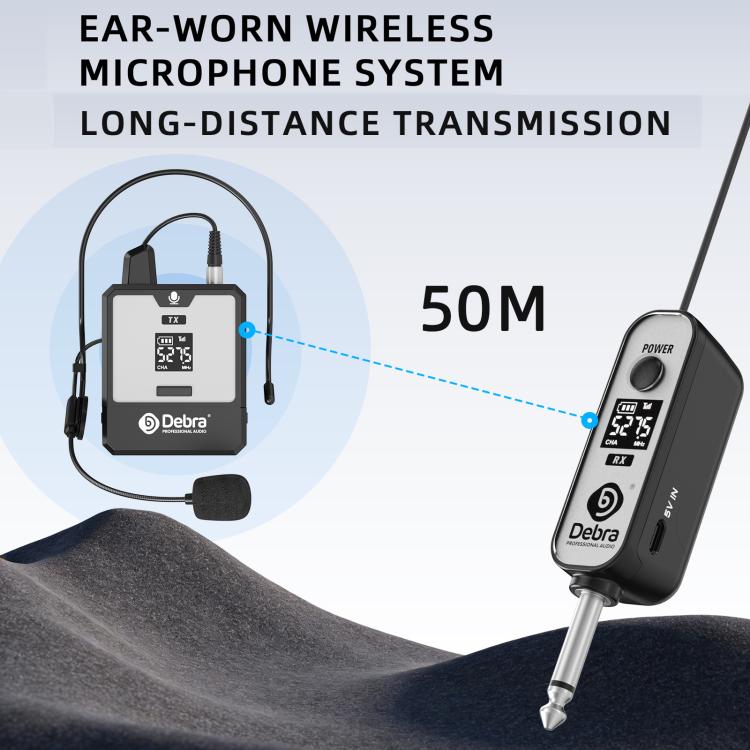 DEBRA DT-01 Ear-worn UHF Wireless Microphone System 1 TX & 1 RX - Black