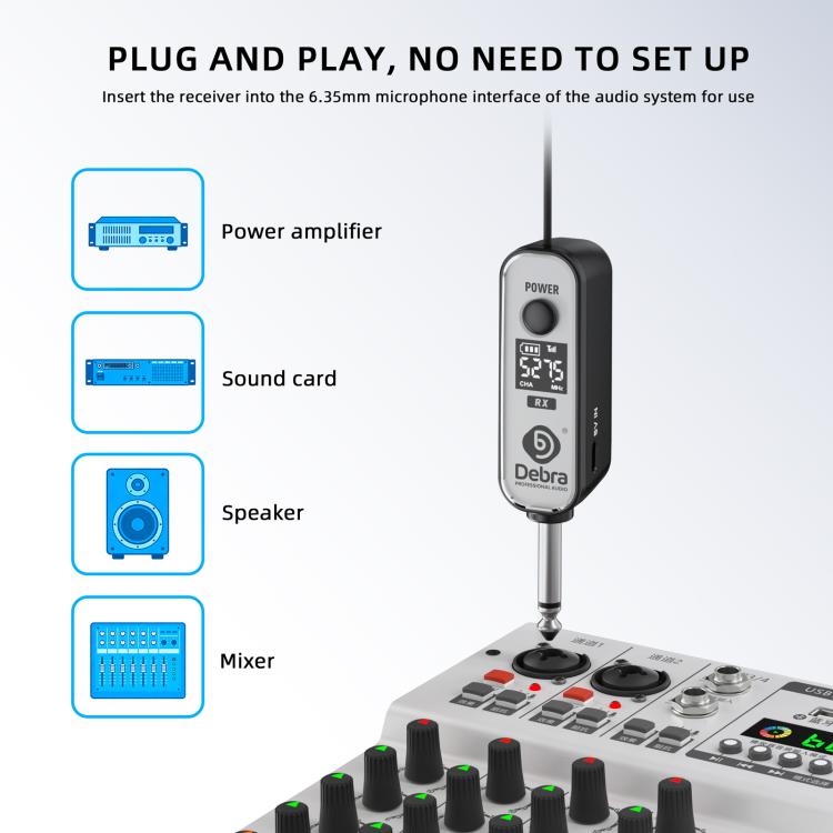 DEBRA DT-01 Ear-worn UHF Wireless Microphone System 1 TX & 1 RX - Black