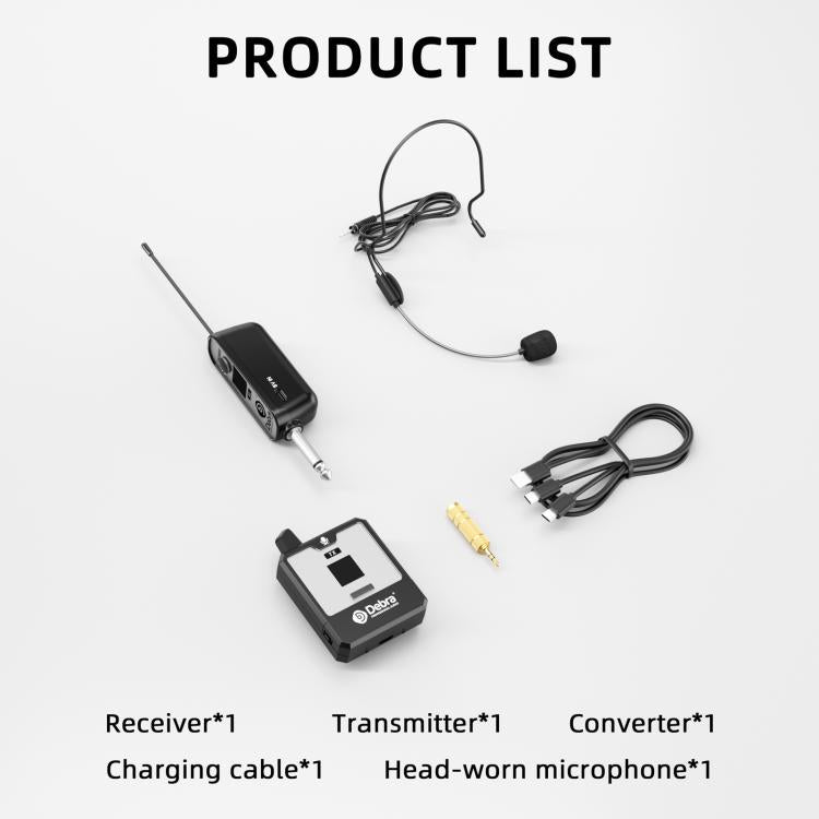DEBRA DT-01 Ear-worn UHF Wireless Microphone System 1 TX & 1 RX - Black