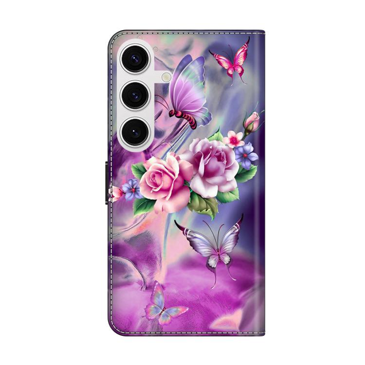 For Samsung Galaxy S25 5G Crystal-Like Painted Vegan Leather Phone Case