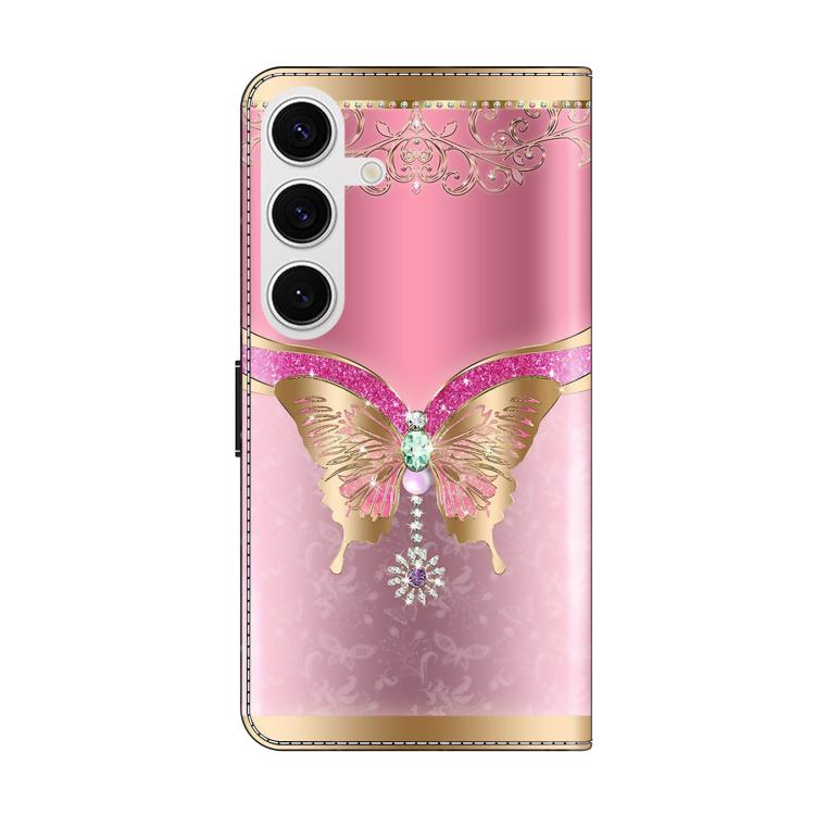 For Samsung Galaxy S24 5G Crystal-Like Painted Vegan Leather Phone Case