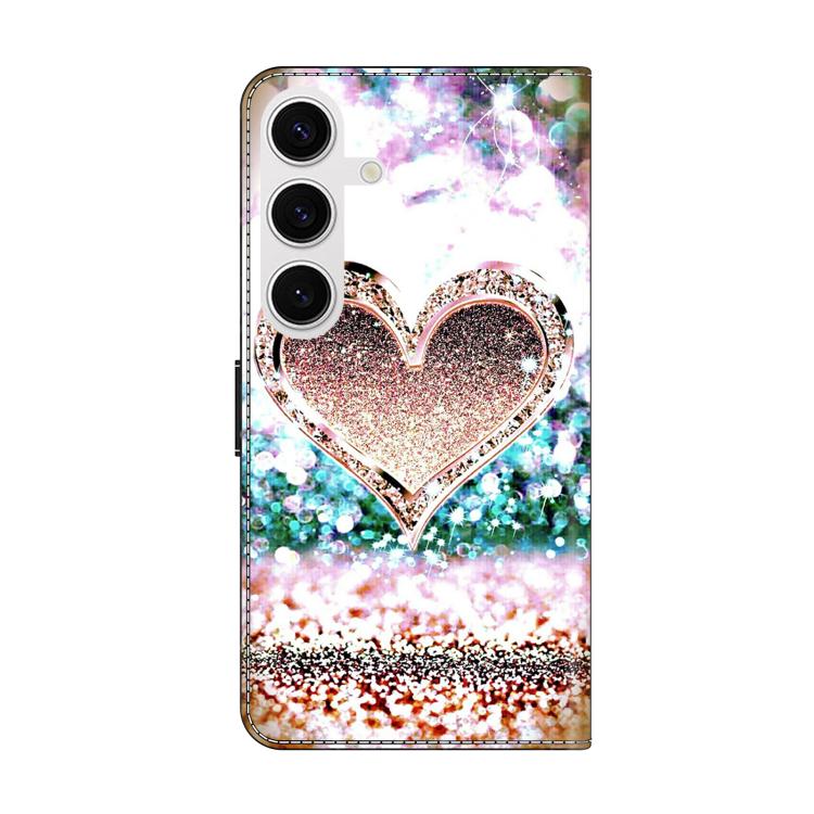 For Samsung Galaxy S24 5G Crystal-Like Painted Vegan Leather Phone Case
