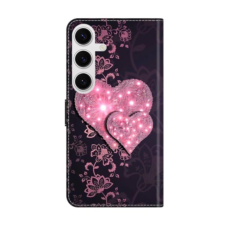For Samsung Galaxy S24 5G Crystal-Like Painted Vegan Leather Phone Case