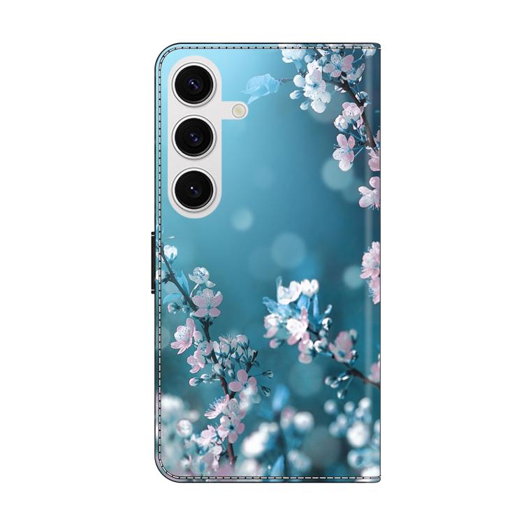 For Samsung Galaxy S24 5G Crystal-Like Painted Vegan Leather Phone Case