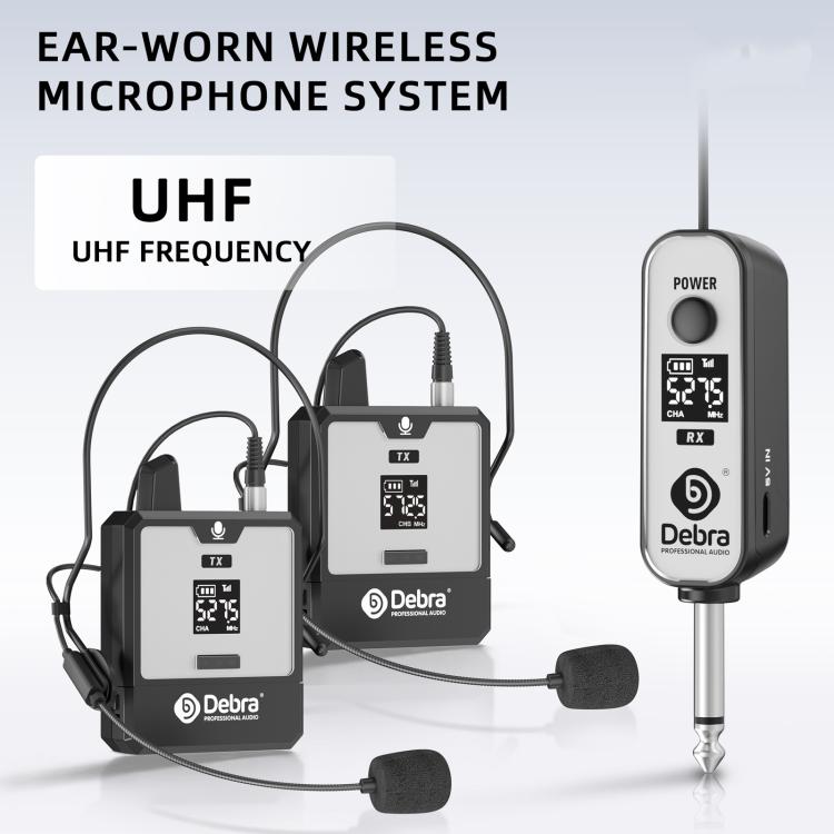 DEBRA DT-02 Ear-worn UHF Wireless Microphone System 2 TX & 1 RX - Black