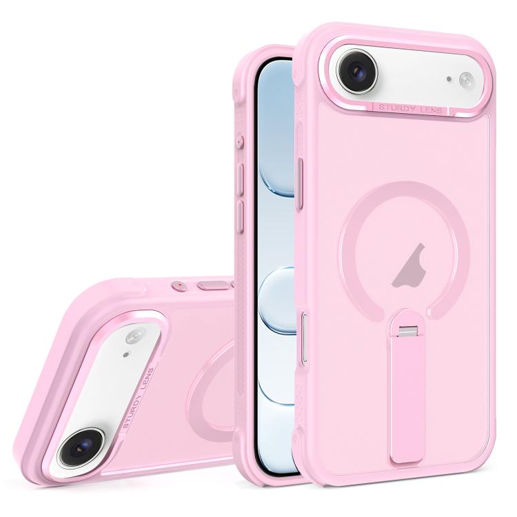 For iPhone Air Skin Feel PC TPU Hybrid Fold Holder Magnetic Phone Case
