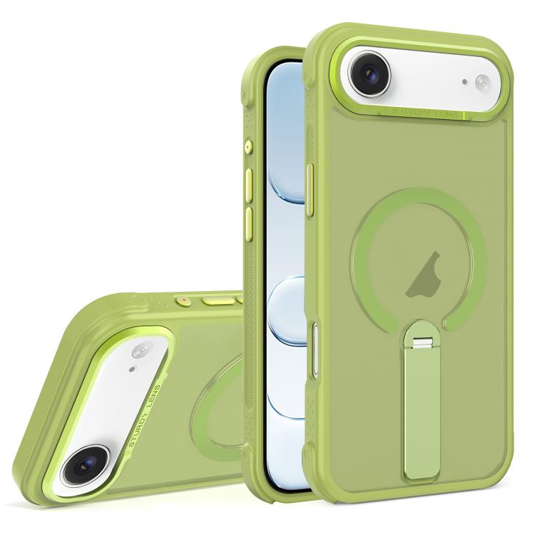 For iPhone Air Skin Feel PC TPU Hybrid Fold Holder Magnetic Phone Case