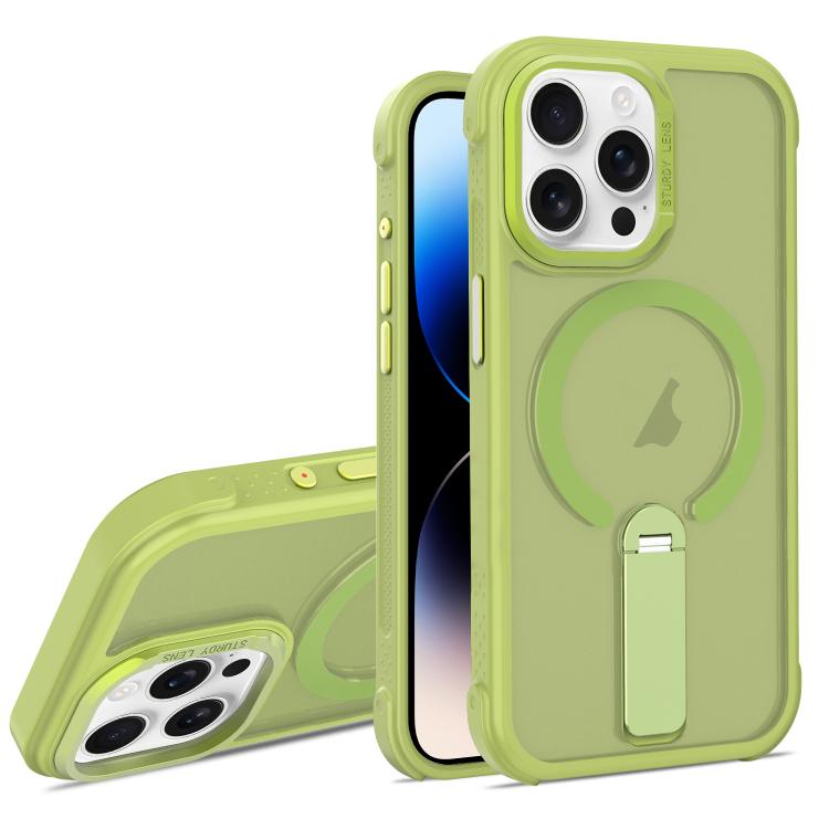 For iPhone 14 Pro Skin Feel PC TPU Hybrid Fold Holder Magnetic Phone Case