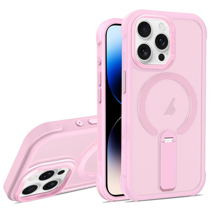 For iPhone 14 Pro Max Skin Feel PC TPU Hybrid Fold Holder Magnetic Phone Case