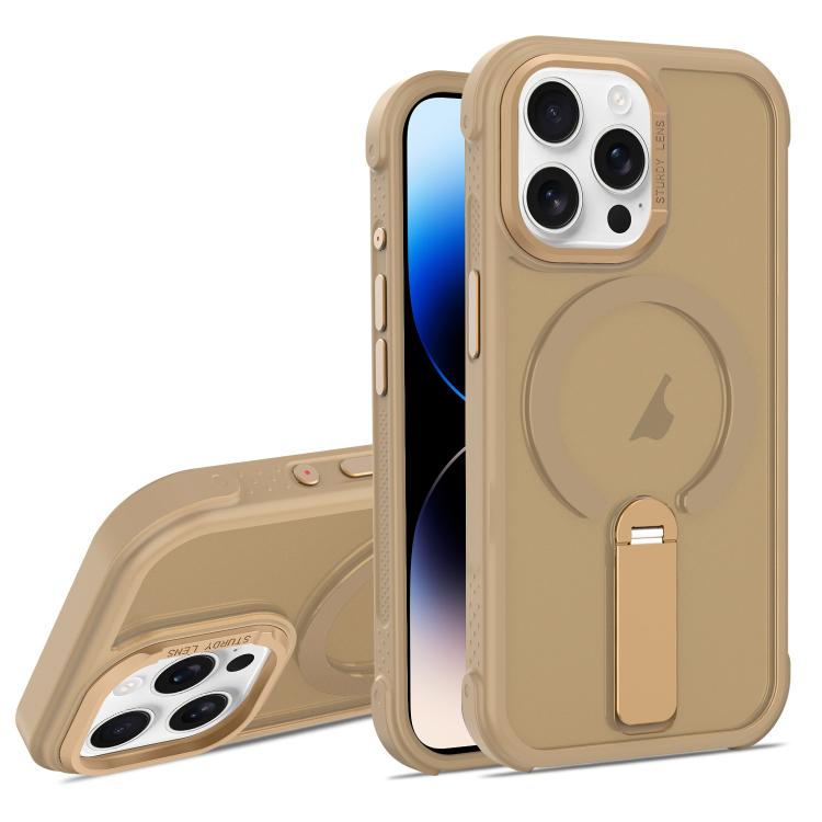 For iPhone 14 Pro Max Skin Feel PC TPU Hybrid Fold Holder Magnetic Phone Case