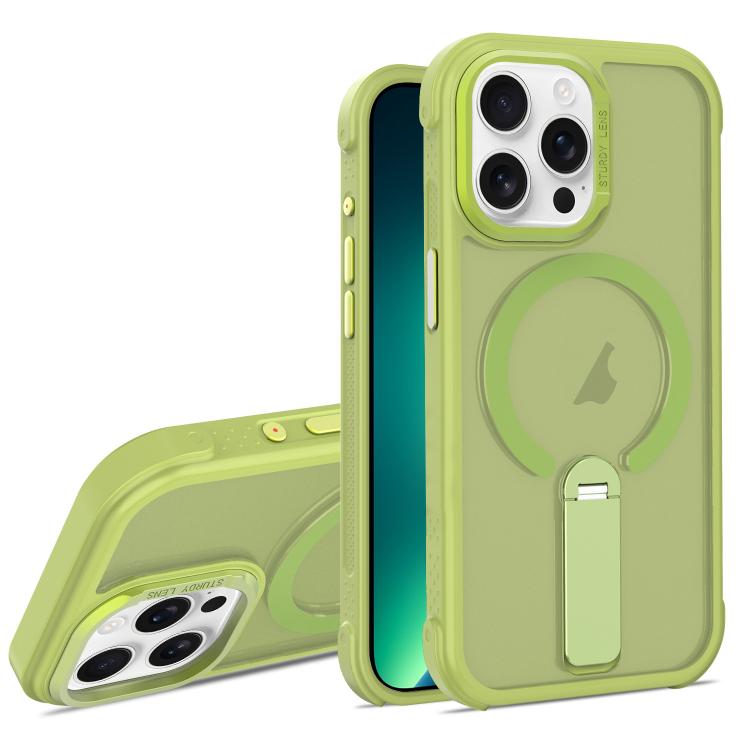 For iPhone 13 Pro Max Skin Feel PC TPU Hybrid Fold Holder Magnetic Phone Case