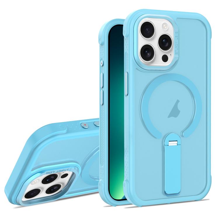 For iPhone 13 Pro Skin Feel PC TPU Hybrid Fold Holder Magnetic Phone Case