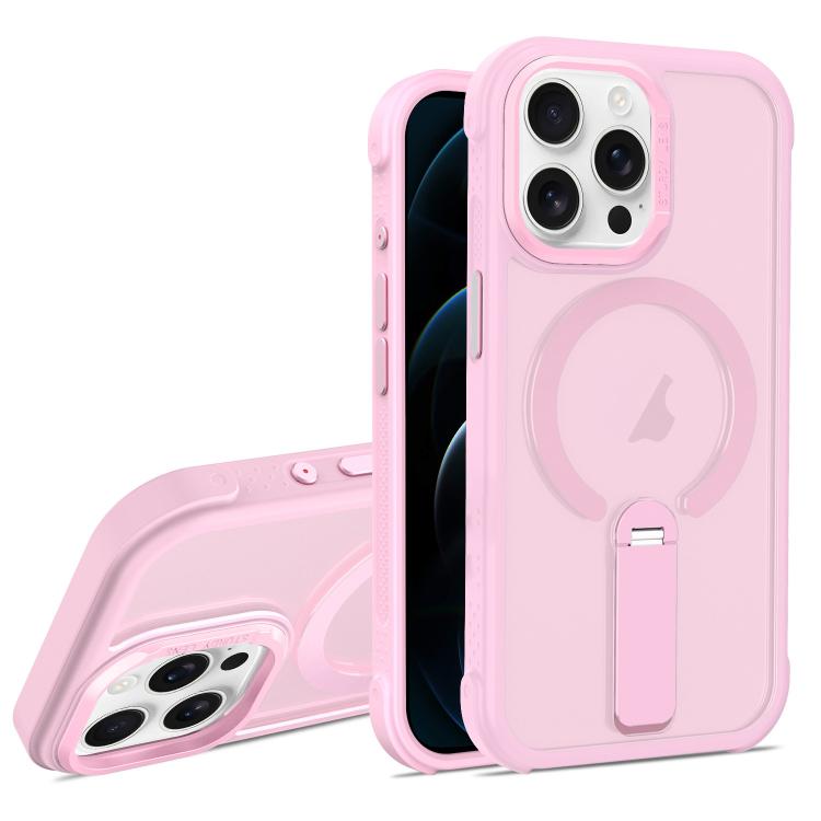 For iPhone 12 Pro Max Skin Feel PC TPU Hybrid Fold Holder Magnetic Phone Case
