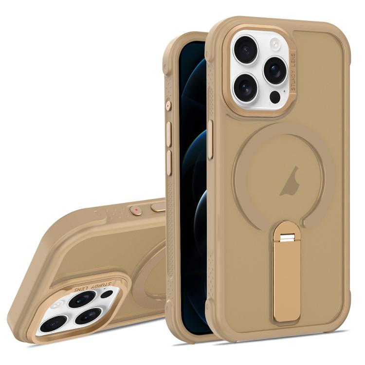 For iPhone 12 Pro Max Skin Feel PC TPU Hybrid Fold Holder Magnetic Phone Case
