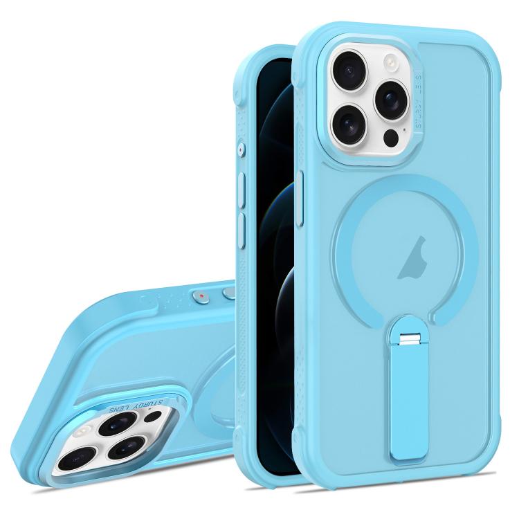 For iPhone 12 Pro Skin Feel PC TPU Hybrid Fold Holder Magnetic Phone Case